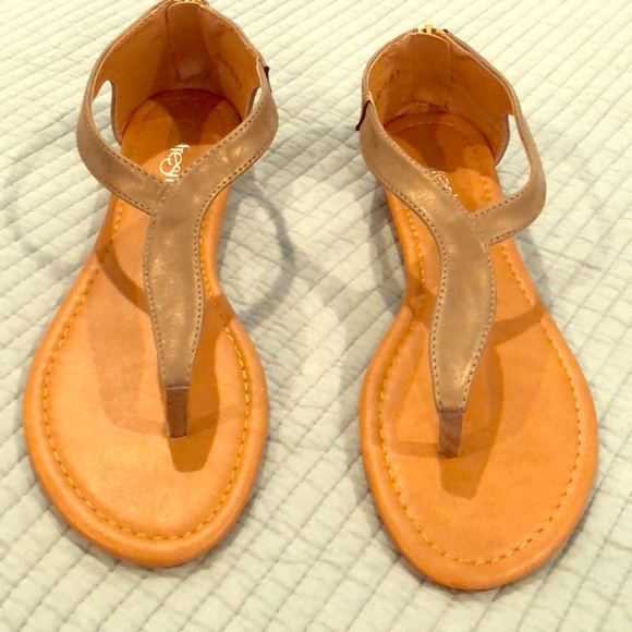 Brand New. Never Worn. Muted Gold Sandals - Picture 1 of 2